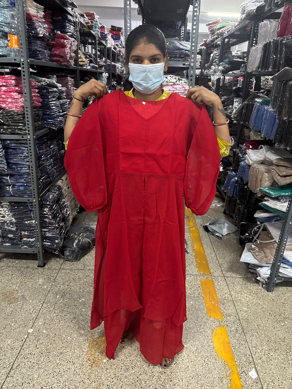 Umbrella Gown Kurti Red