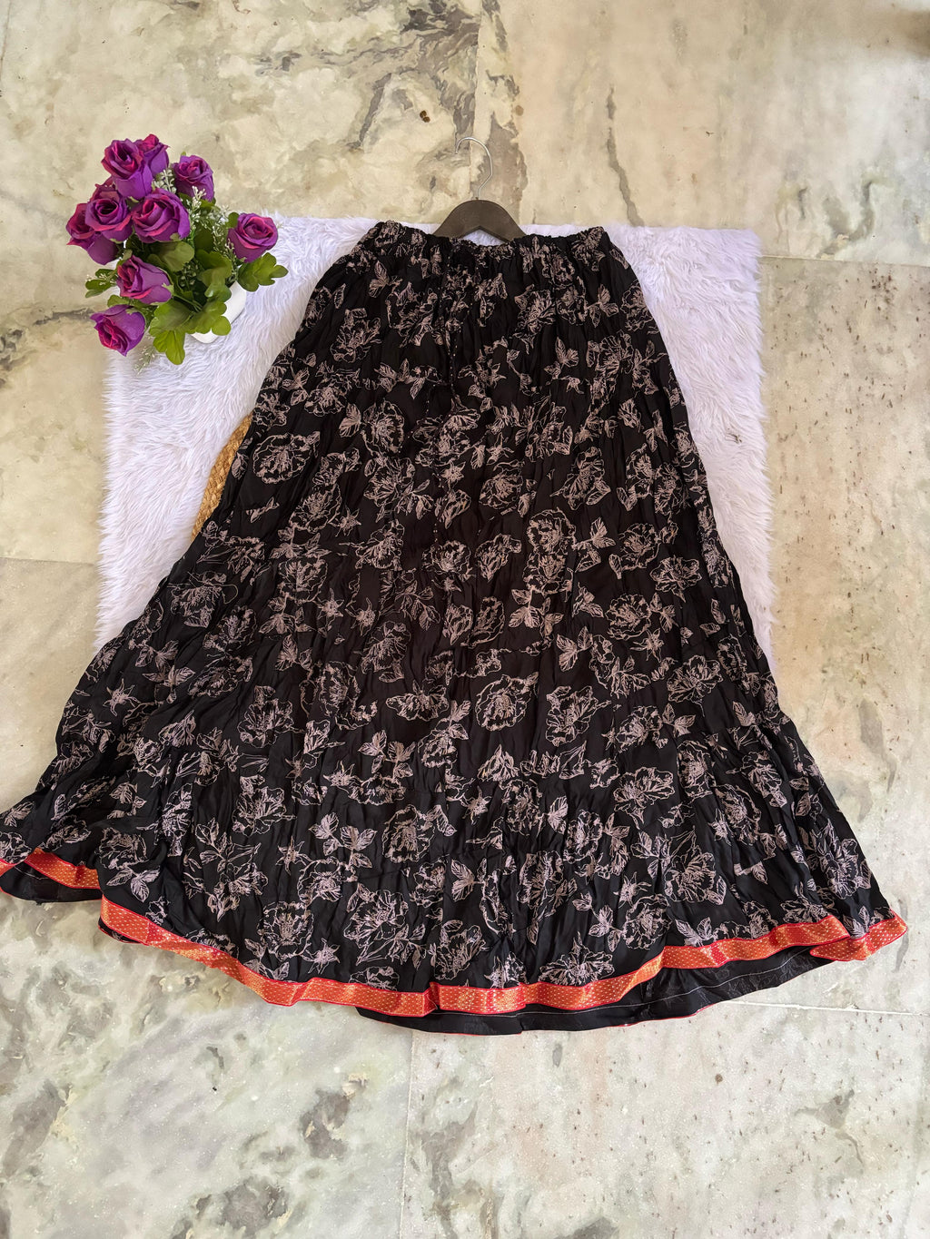 Clothy N Wave Women's COTTON Printed Flared Skirt (Random designs )