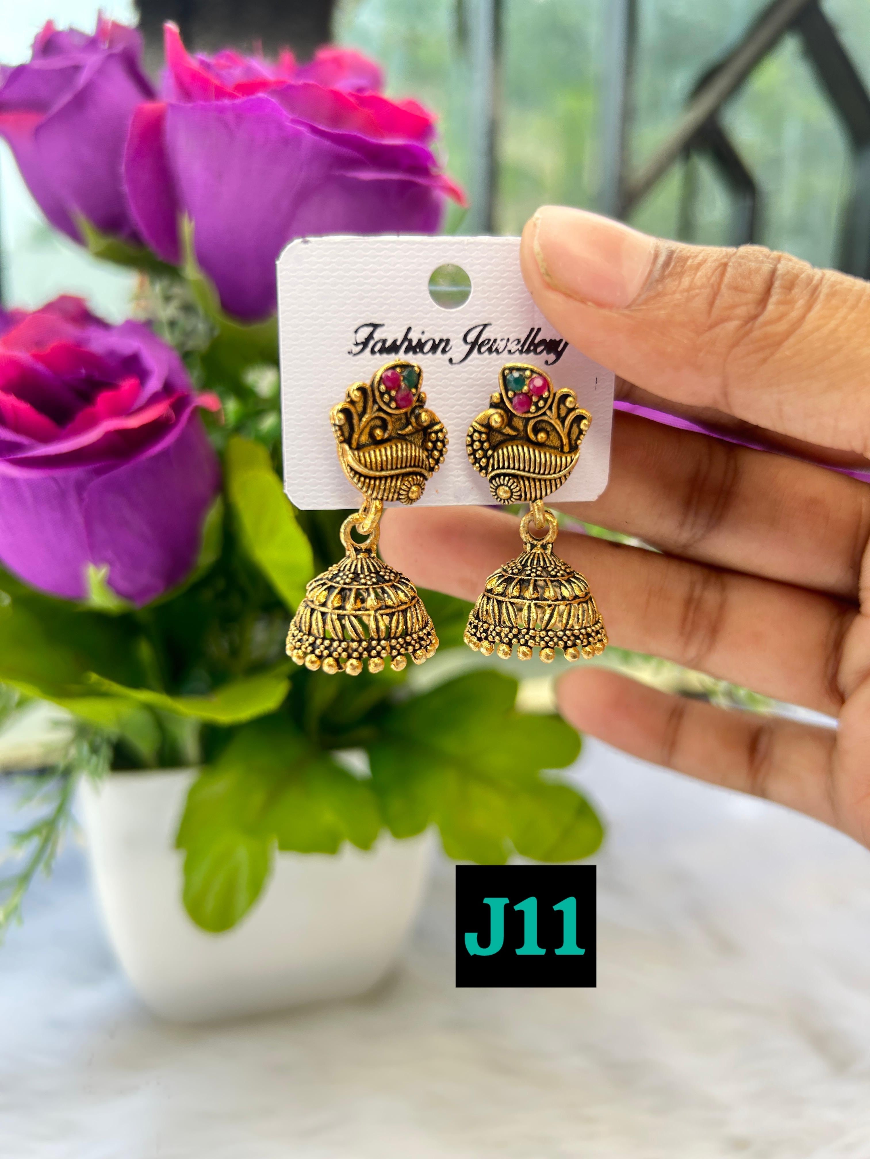 Shahi Combo of 15 Designer Jhumkas