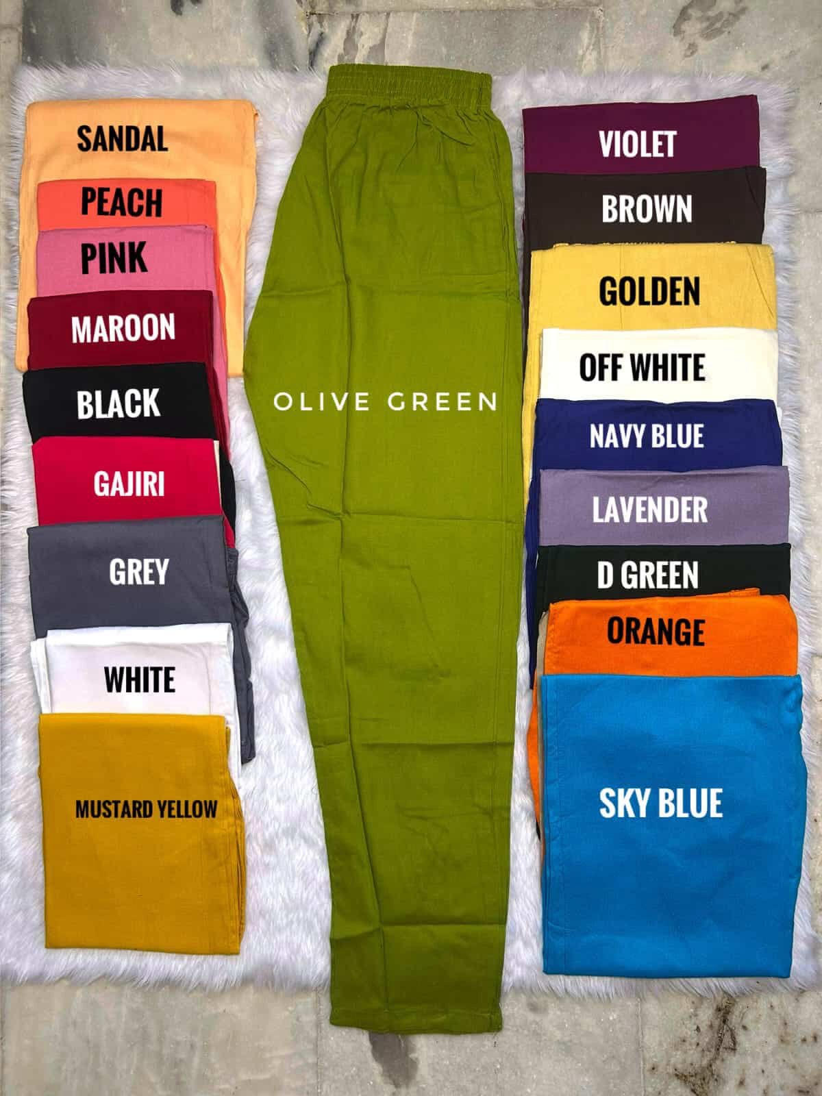 Pack of 10 Straight pants ( 10 Different Colours )